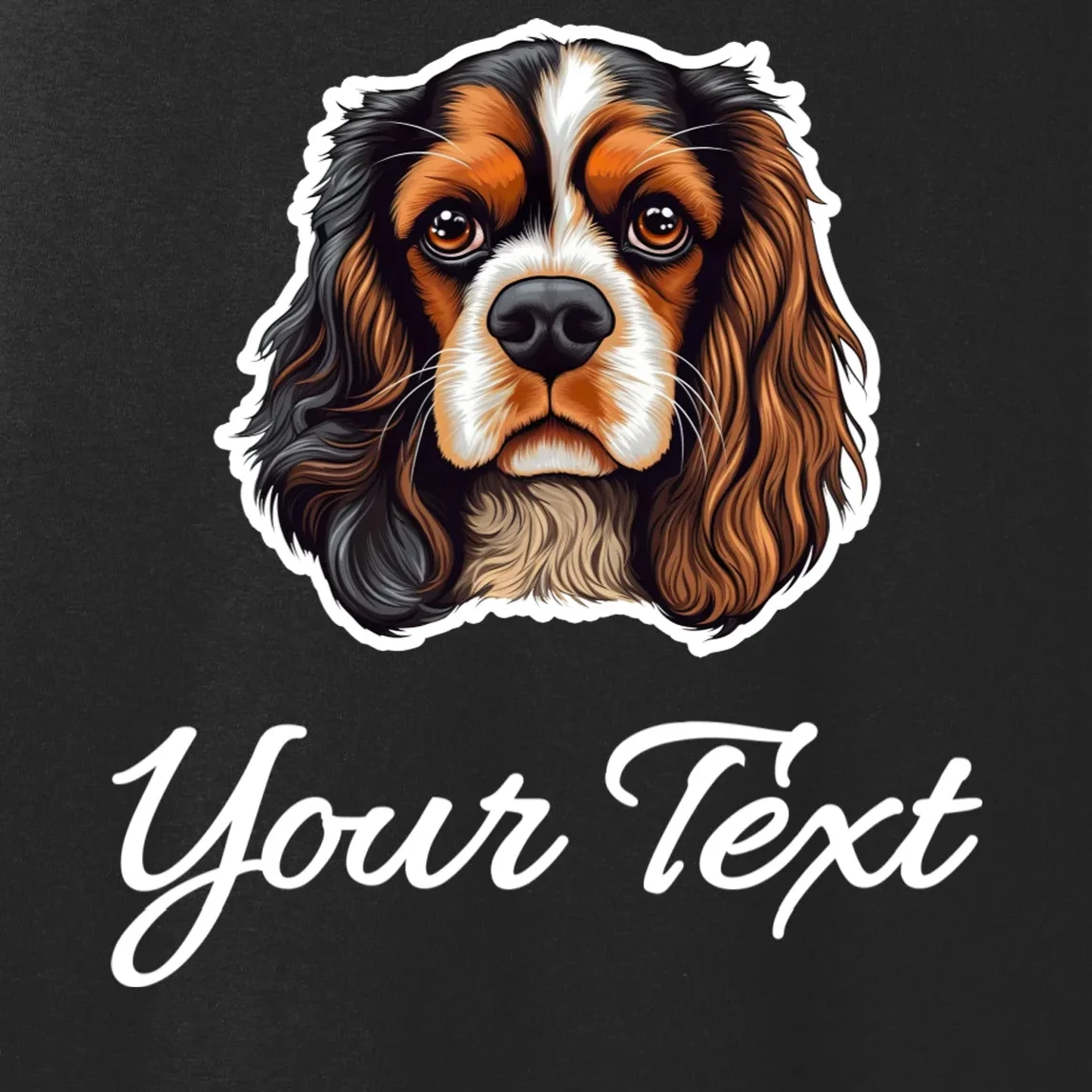 Cavalier King Charles Spaniel Custom Text Personalized Women's Tank Top - Front - Close-up