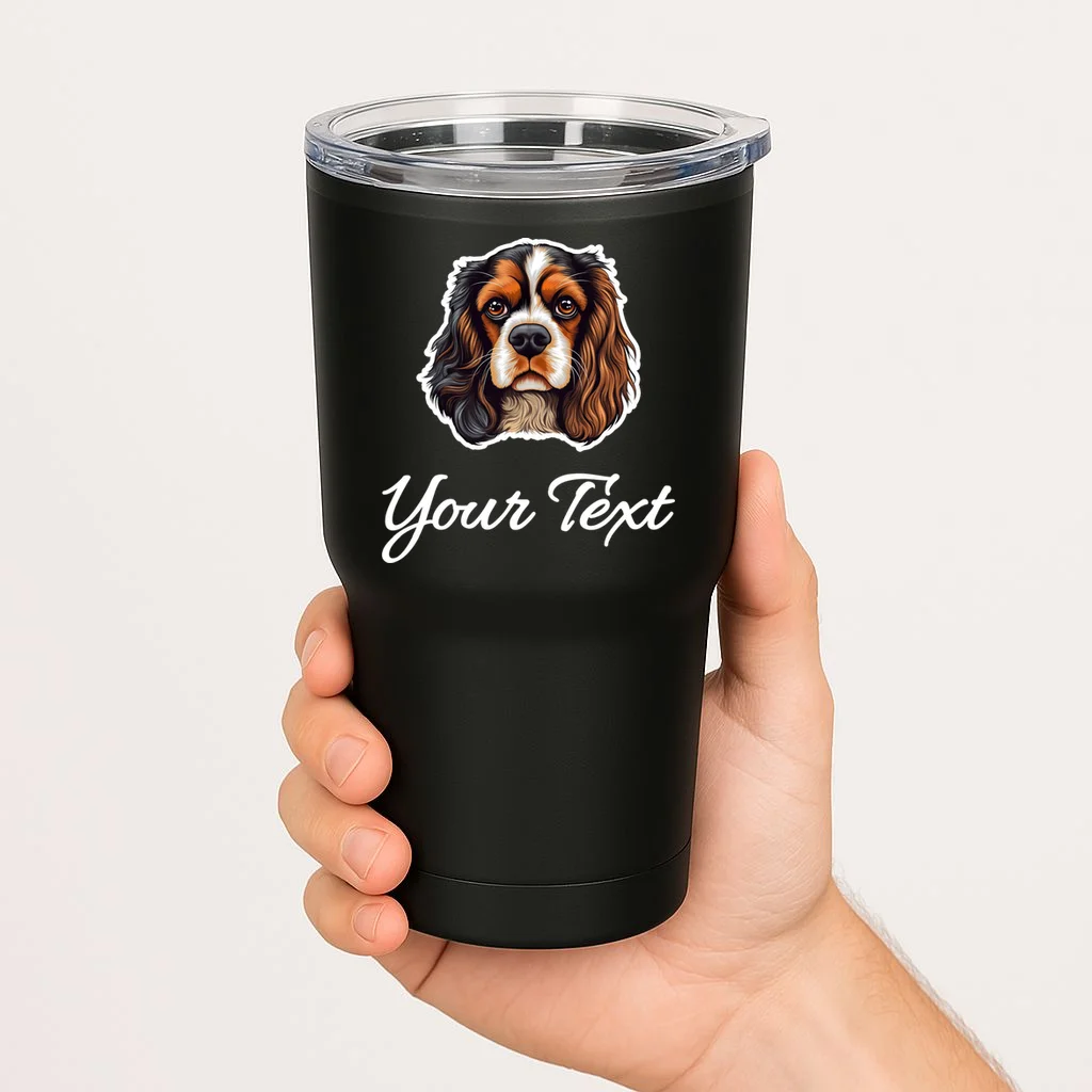 Cavalier King Charles Spaniel Custom Text Personalized 20oz Tumbler - Front 1