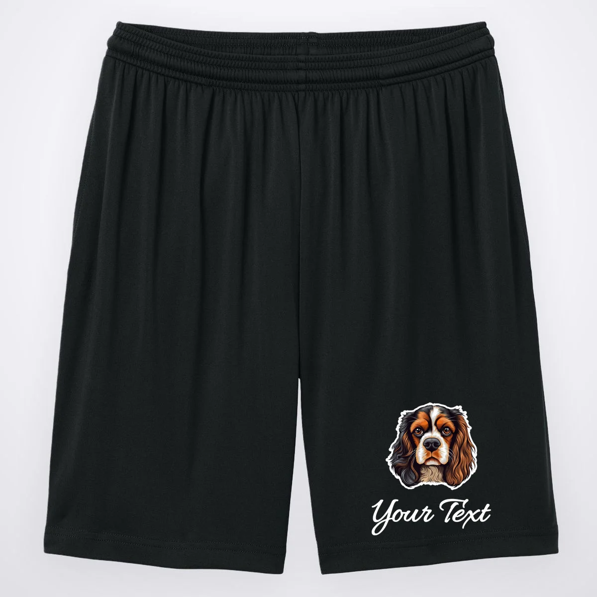 Cavalier King Charles Spaniel Custom Text Personalized Men's Shorts - Front