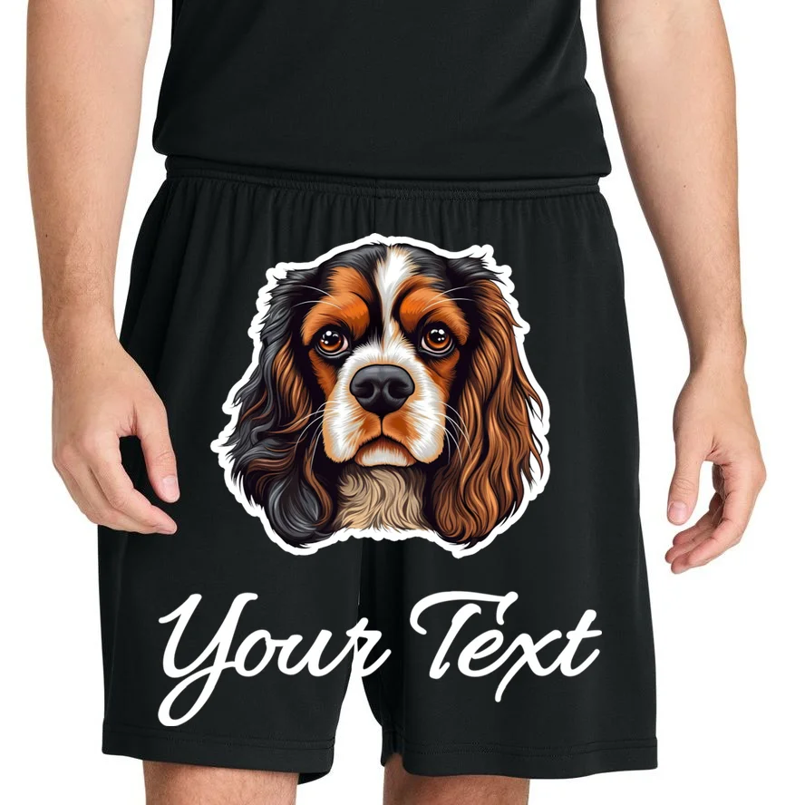Cavalier King Charles Spaniel Custom Text Personalized Men's Shorts - Front 1