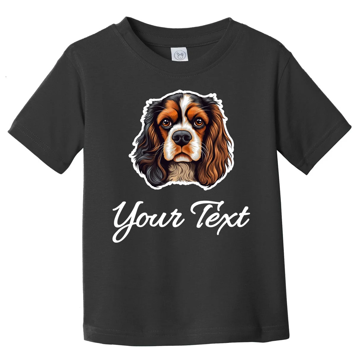 Cavalier King Charles Spaniel Custom Text Personalized Toddler T-Shirt - Front