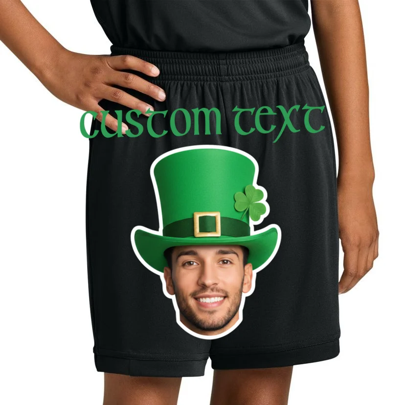 Custom Leprechaun Face Personalized St Patricks Day Kids Shorts - Front 1