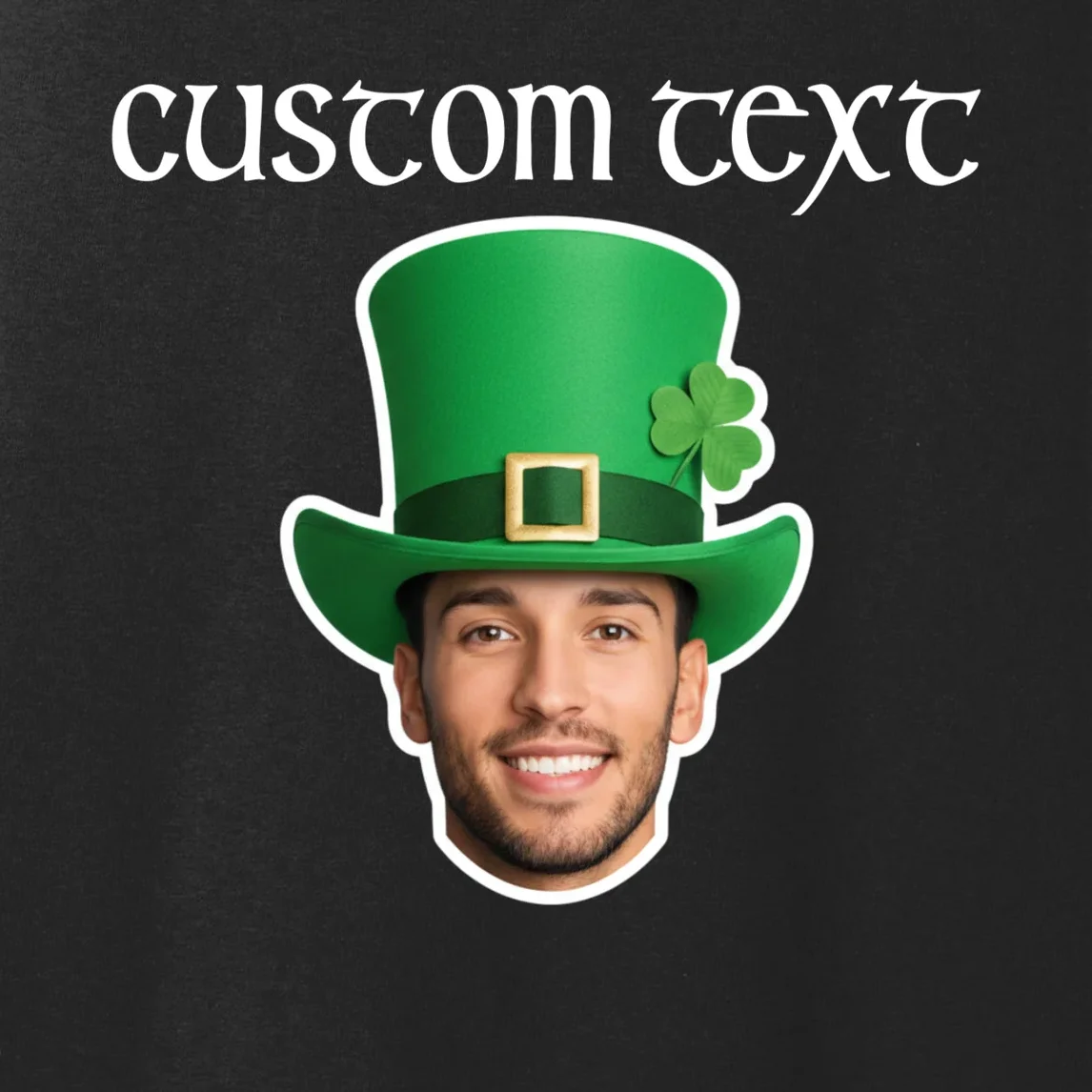 Custom Leprechaun Face Personalized St Patricks Day Women's Tank Top - Front - Close-up