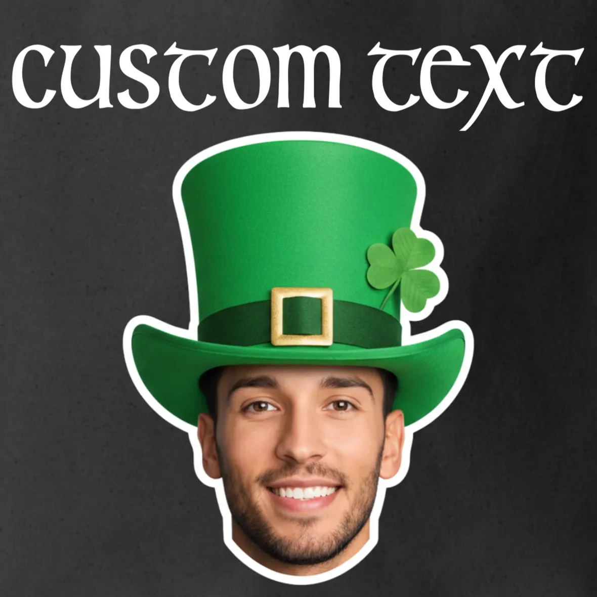 Custom Leprechaun Face Personalized St Patricks Day Tote Bag - Front - Close-up