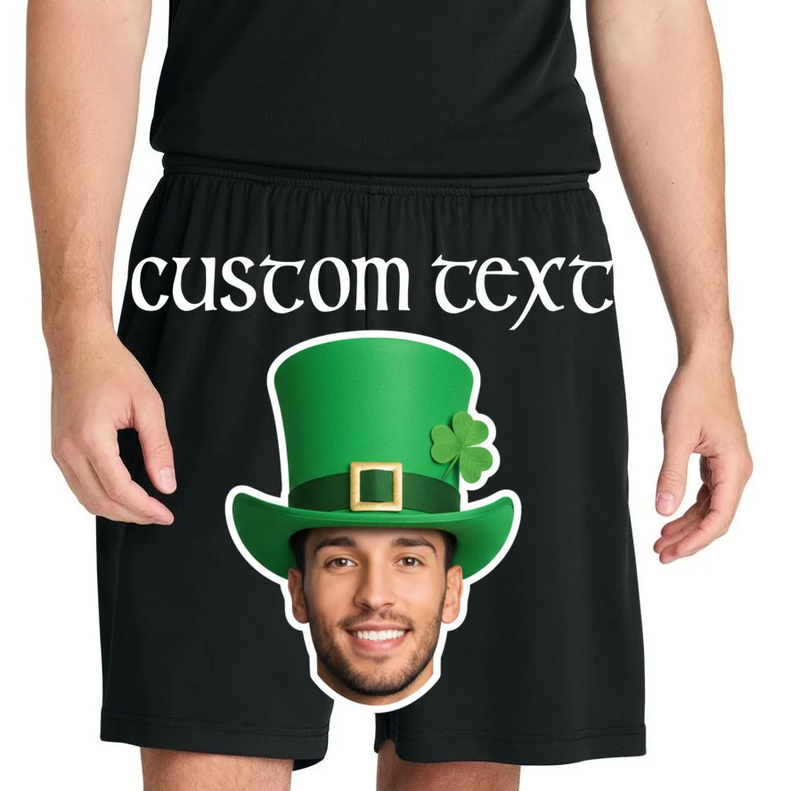 Custom Leprechaun Face Personalized St Patricks Day Men's Shorts - Front 1