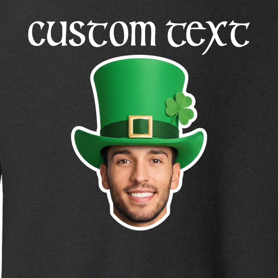Custom Leprechaun Face Personalized St Patricks Day Toddler Sweatshirt - Front - Close-up