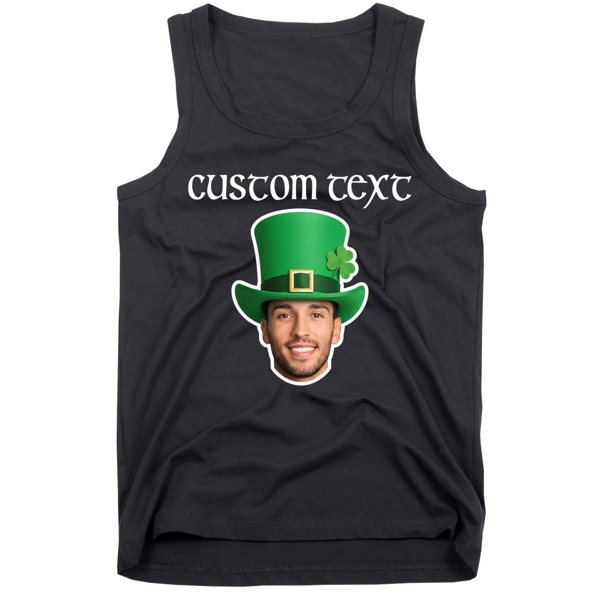 Custom Leprechaun Face Personalized St Patricks Day Tank Top - Front