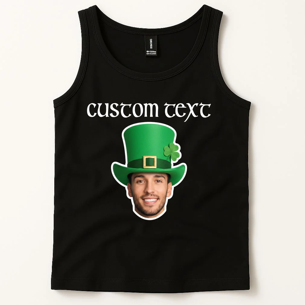 Custom Leprechaun Face Personalized St Patricks Day Tank Top - Front 1