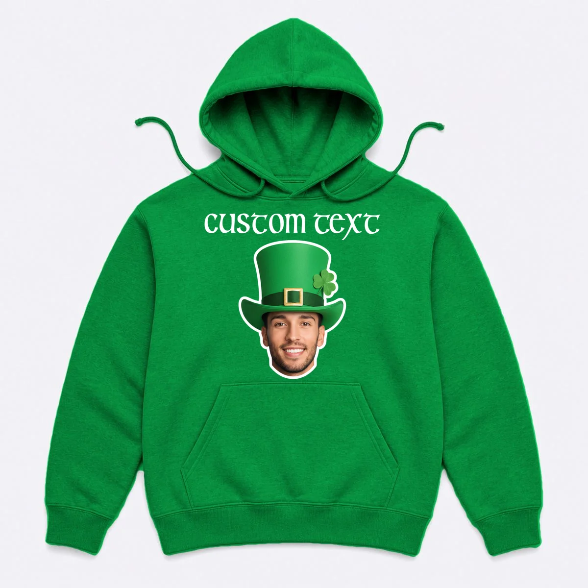 Custom Leprechaun Face Personalized St Patricks Day Hoodie - Front