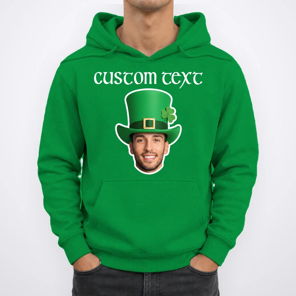 Custom Leprechaun Face Personalized St Patricks Day Hoodie - Front 1