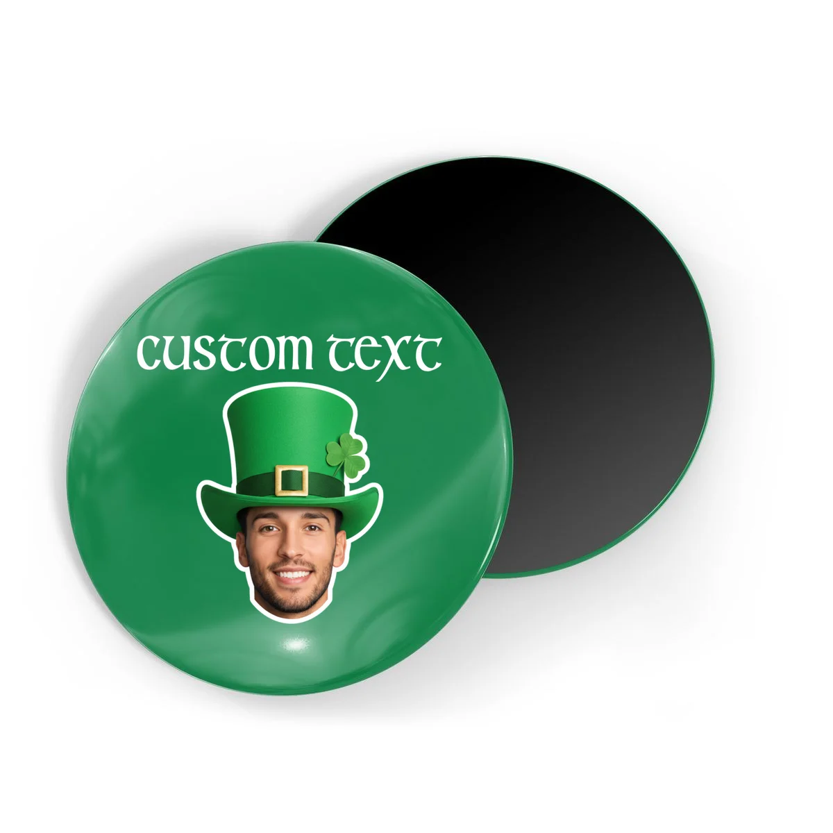 Custom Leprechaun Face Personalized St Patricks Day Magnet - Front