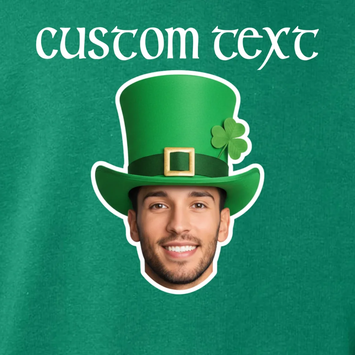 Custom Leprechaun Face Personalized St Patricks Day Toddler Hoodie - Front - Close-up