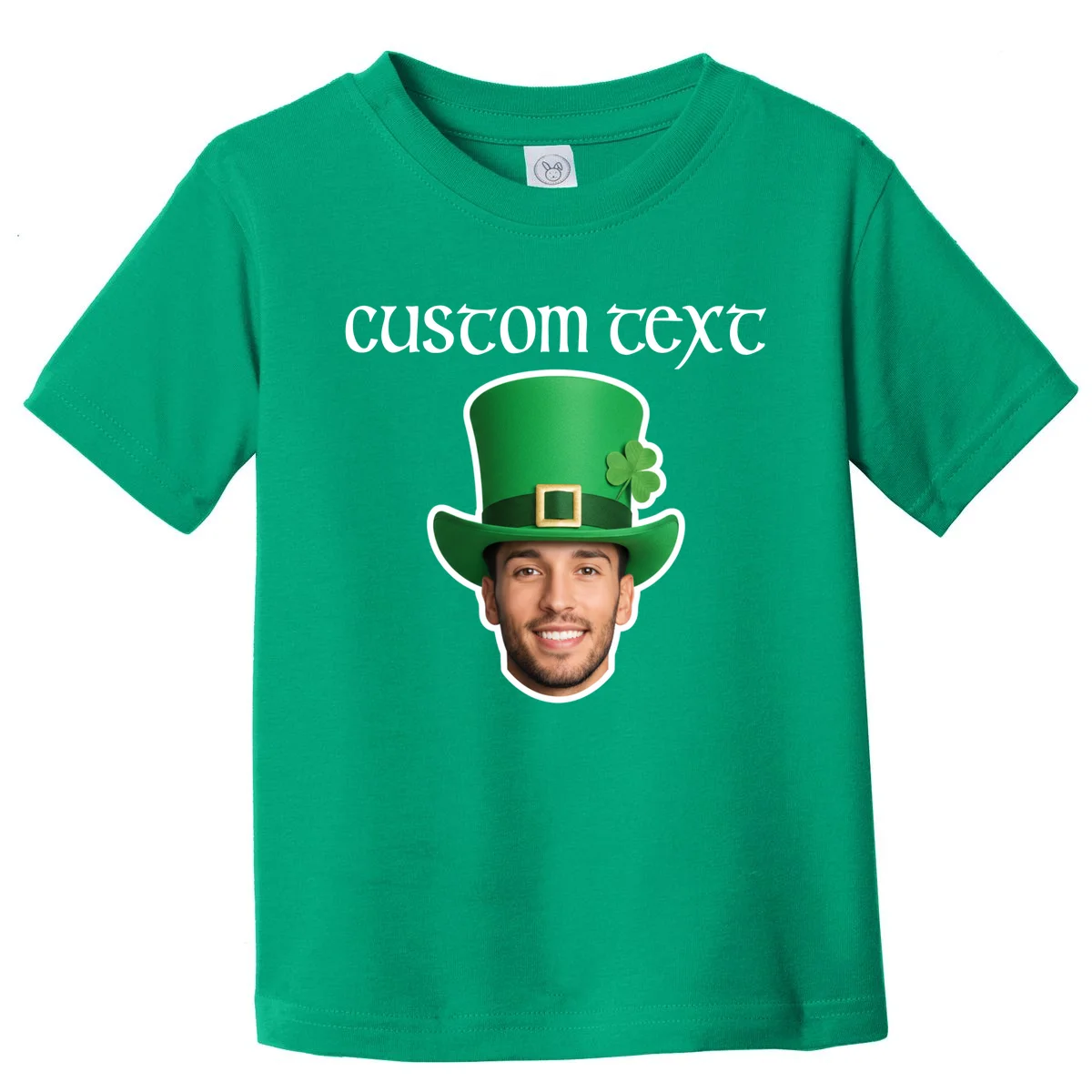 Custom Leprechaun Face Personalized St Patricks Day Toddler T-Shirt - Front