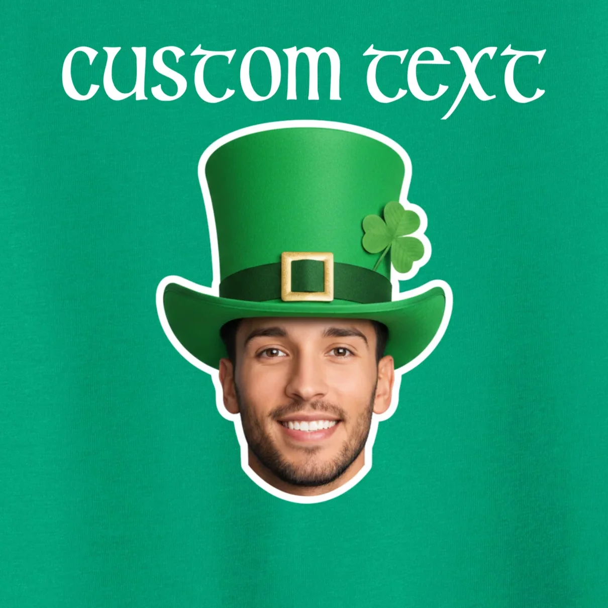 Custom Leprechaun Face Personalized St Patricks Day Toddler T-Shirt - Front - Close-up
