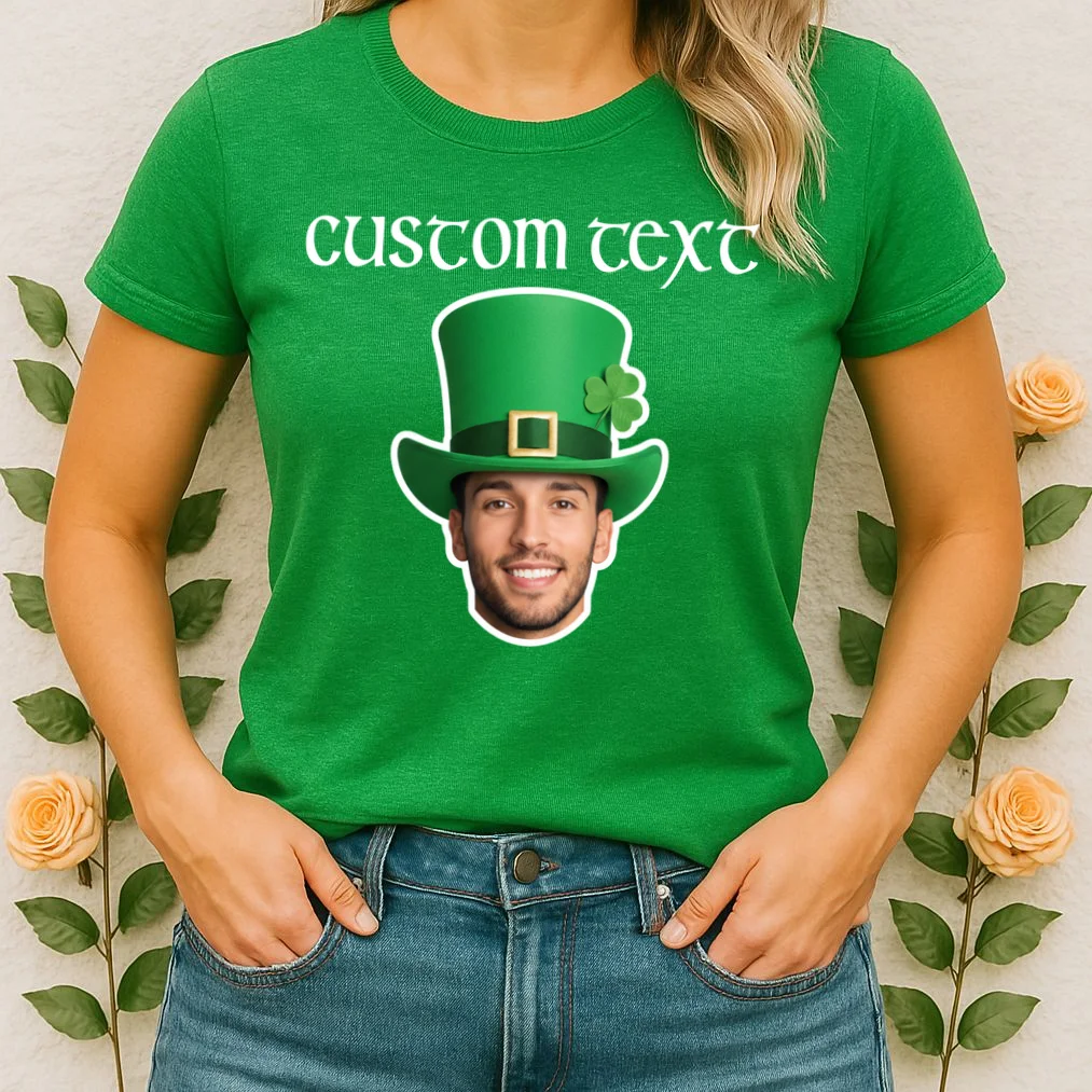 Custom Leprechaun Face Personalized St Patricks Day Women's T-Shirt - Front 1