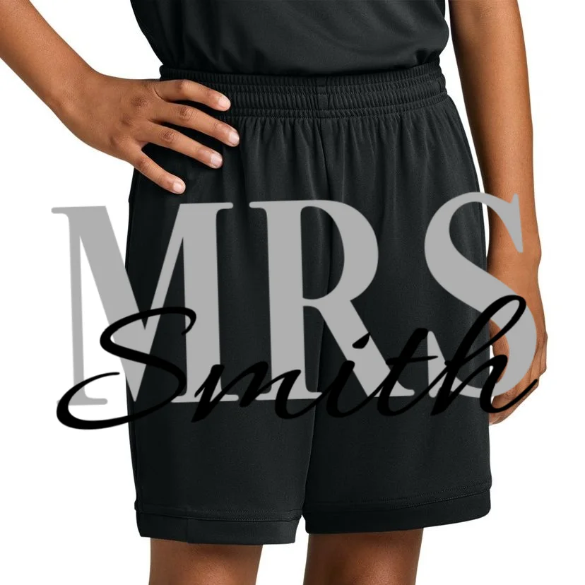 Custom Mrs Last Name Wedding Gift Kids Shorts - Front 1