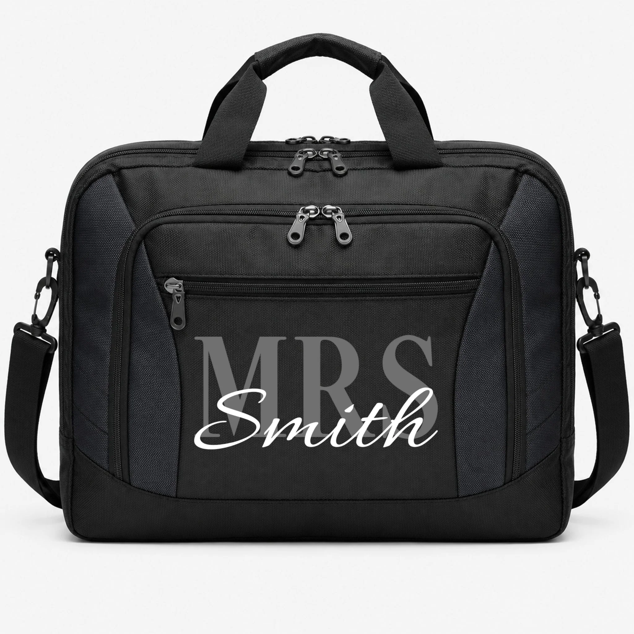 Custom Mrs Last Name Wedding Gift Briefcase - Front
