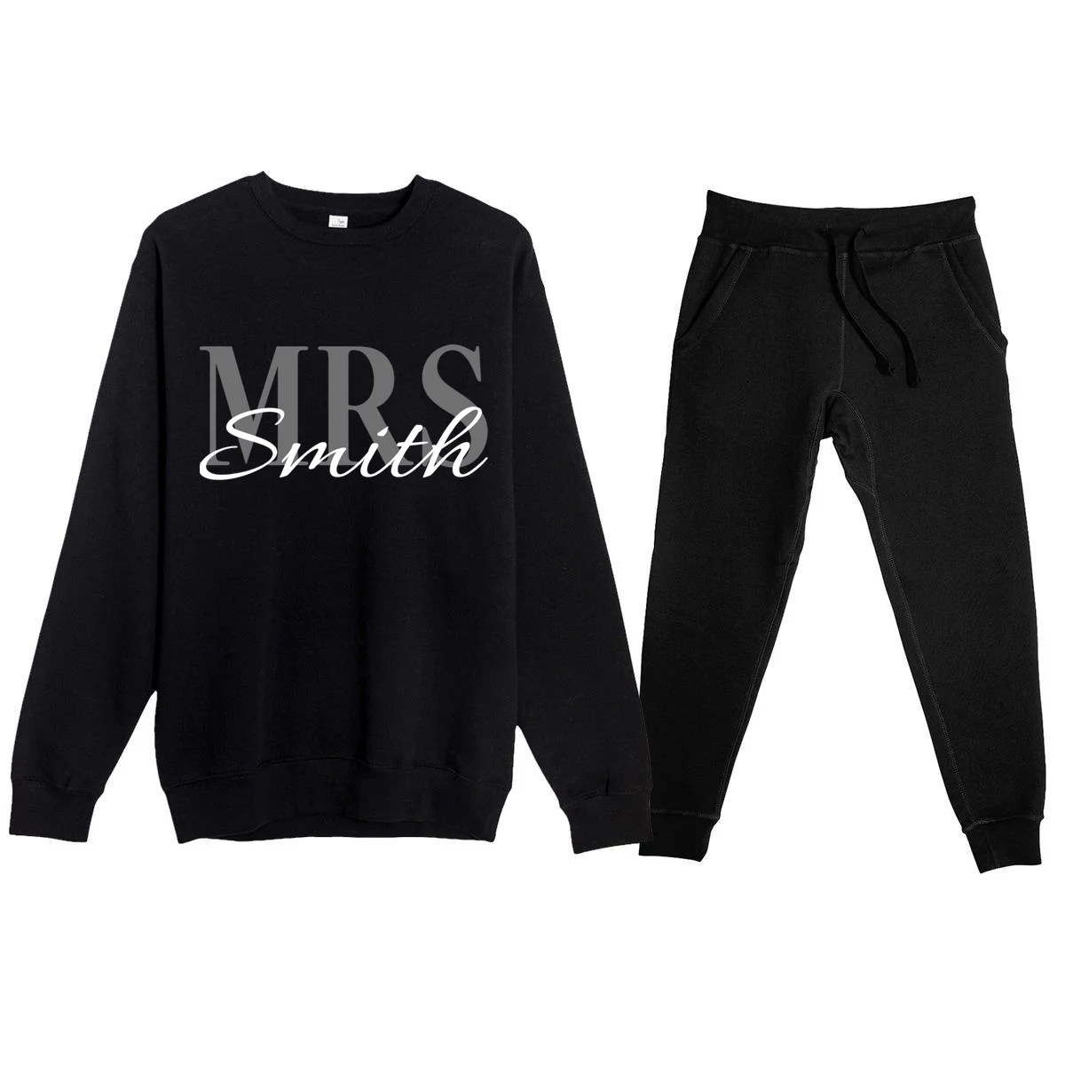 Custom Mrs Last Name Wedding Gift Men's Sweatsuit - Front