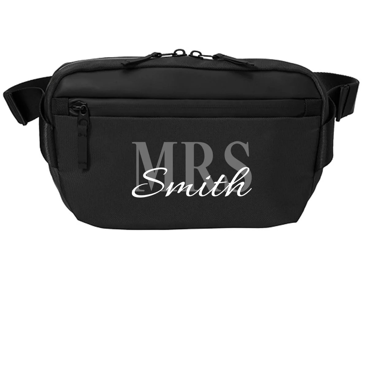 Custom Mrs Last Name Wedding Gift Crossbody - Front