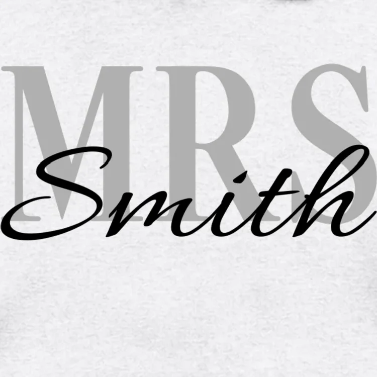 Custom Mrs Last Name Wedding Gift Men's Hoodie - Front - Close-up