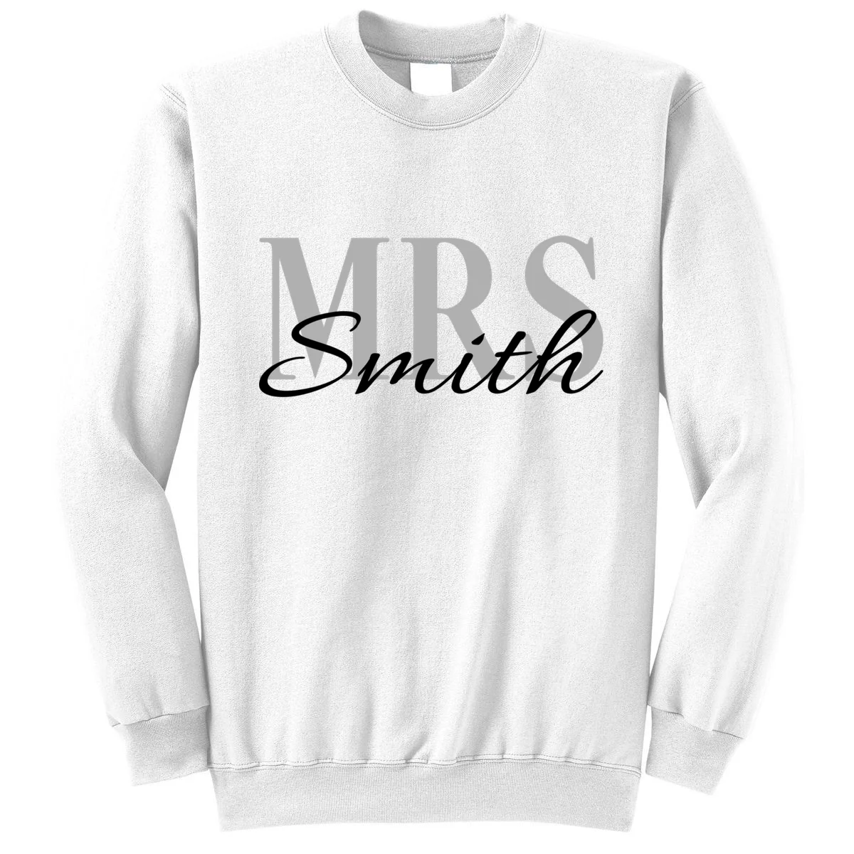 Custom Mrs Last Name Wedding Gift Sweatshirt - Front