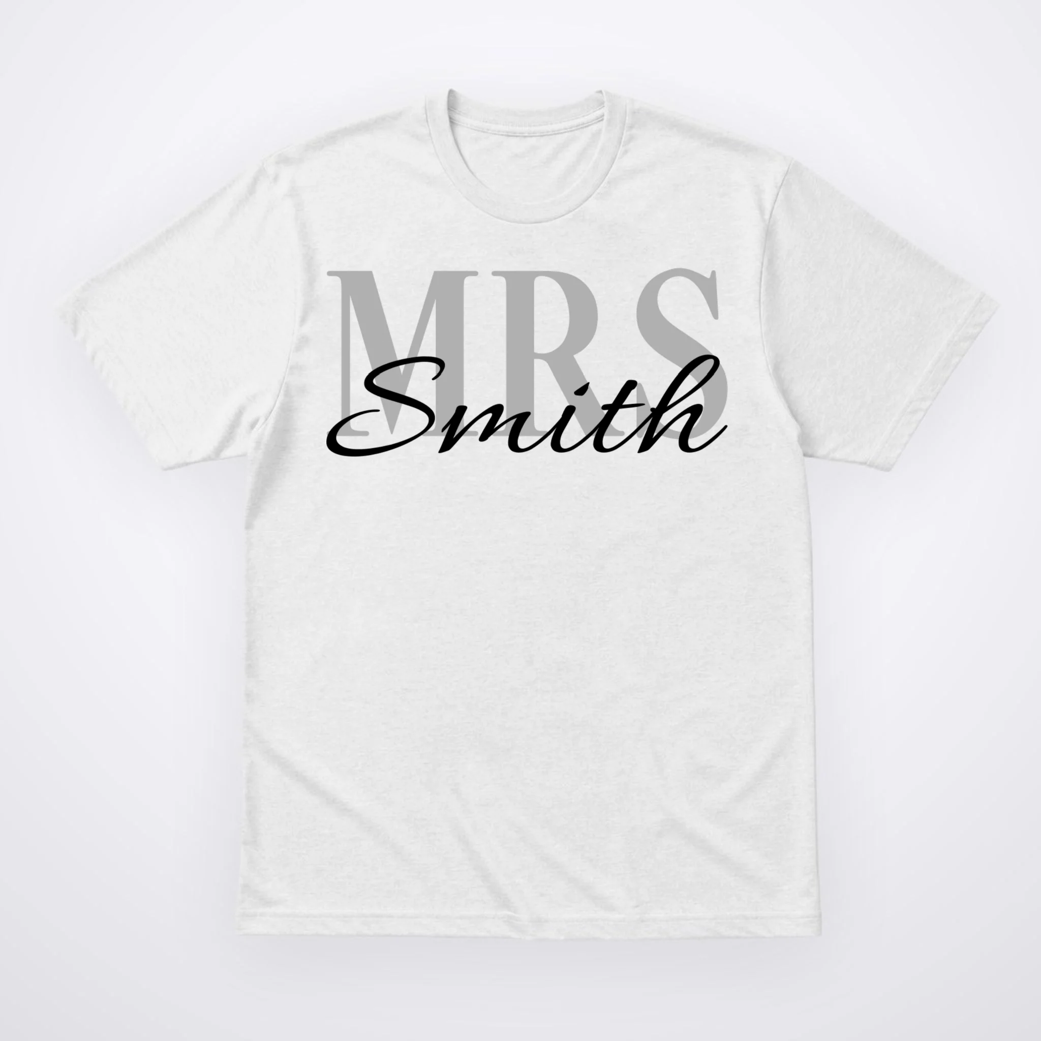 Custom Mrs Last Name Wedding Gift Men's T-Shirt - Front