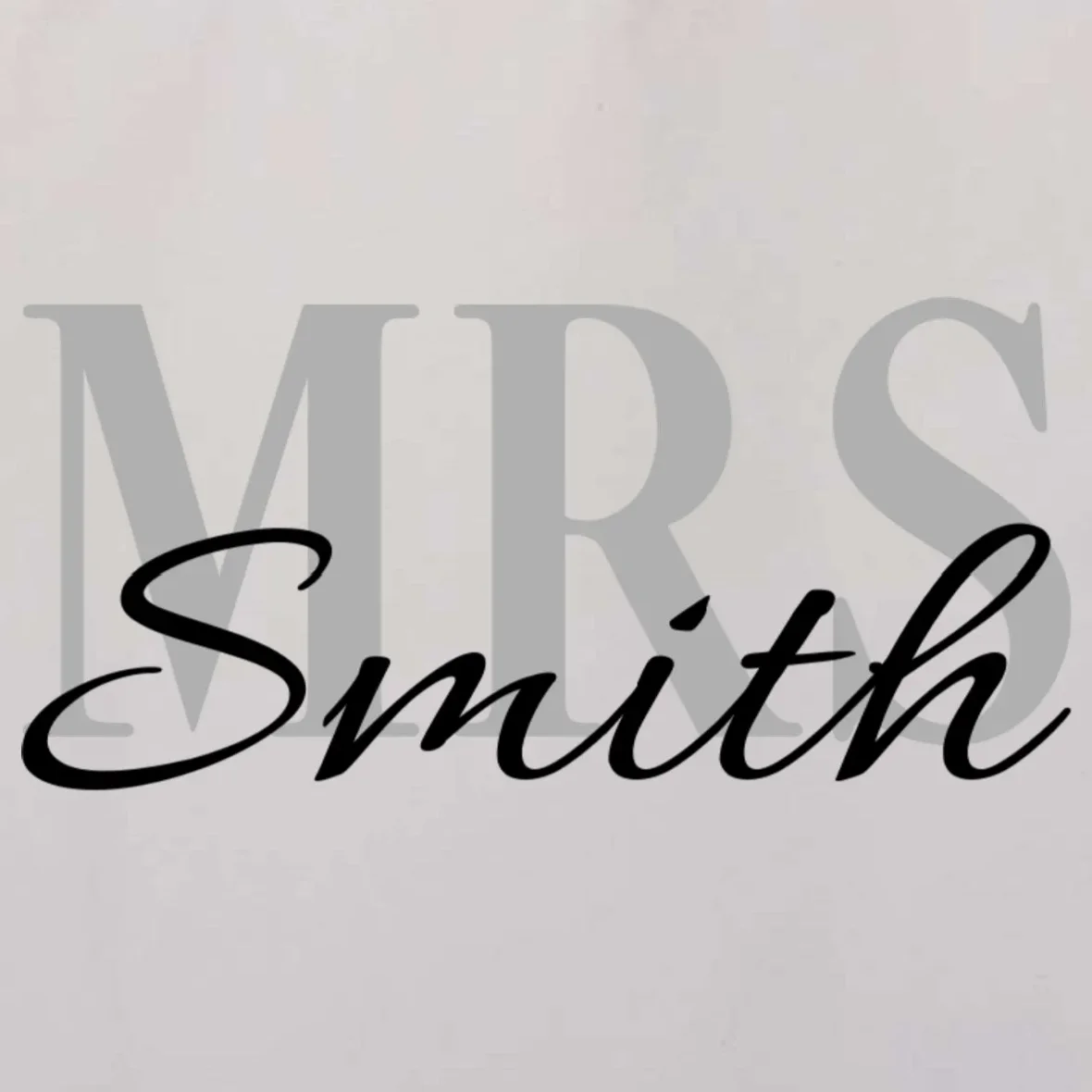 Custom Mrs Last Name Wedding Gift Tote Bag - Front - Close-up