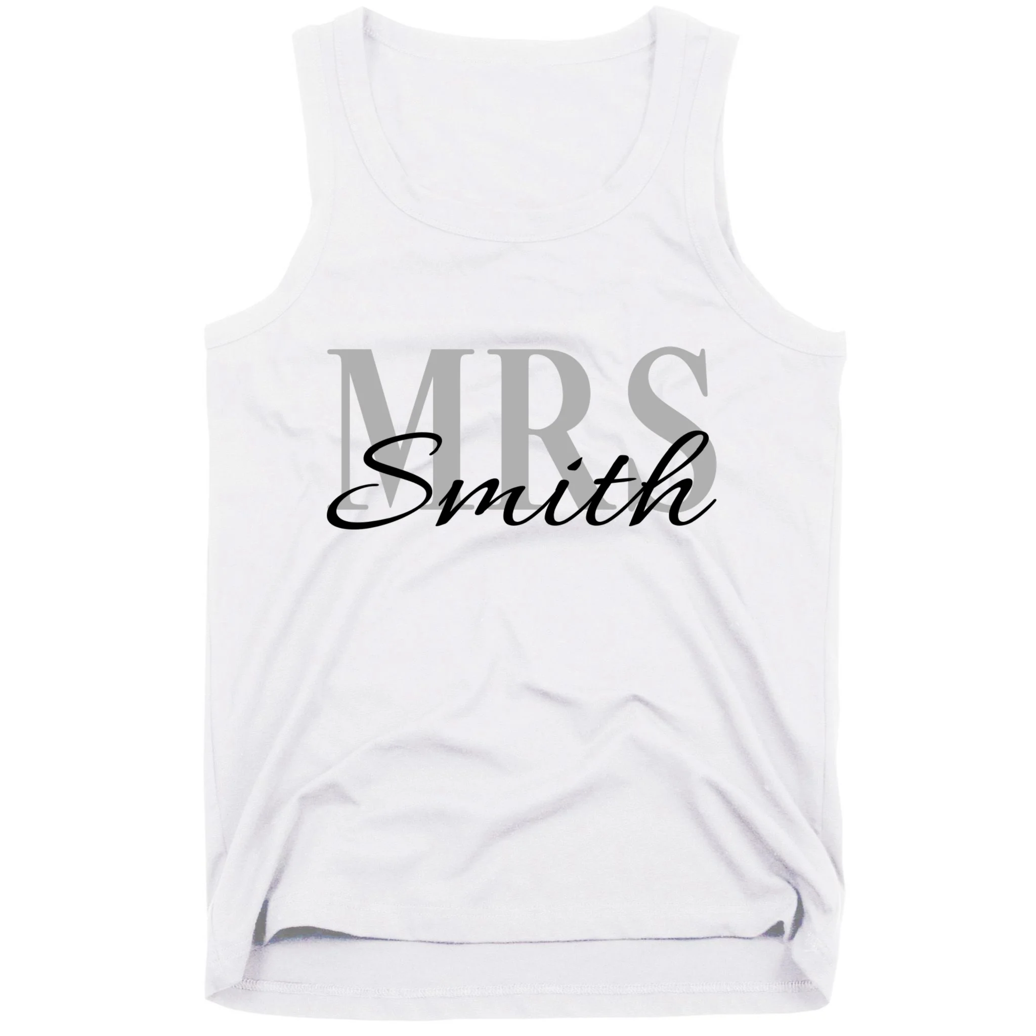 Custom Mrs Last Name Wedding Gift Men's Tank Top - Front