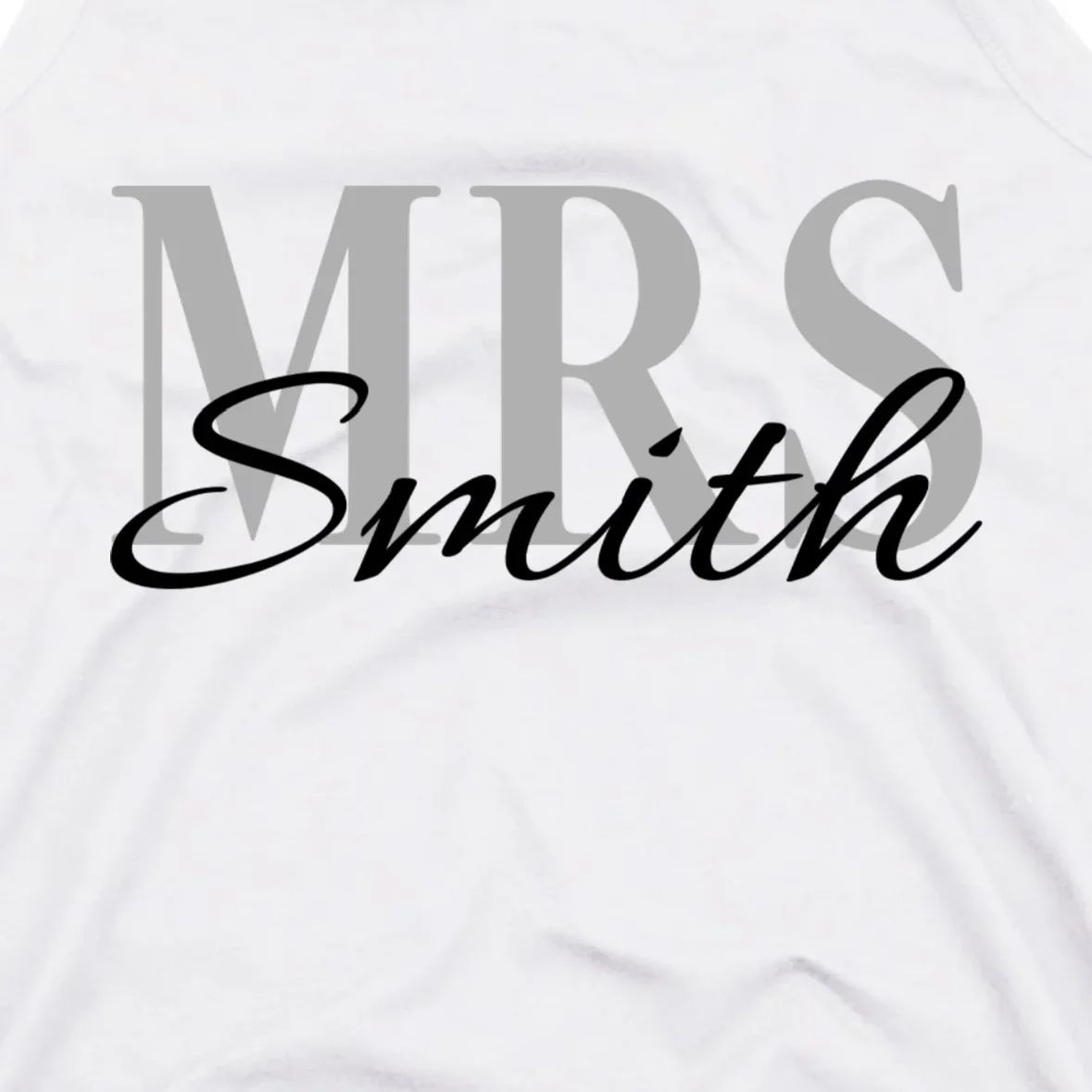 Custom Mrs Last Name Wedding Gift Men's Tank Top - Front - Close-up