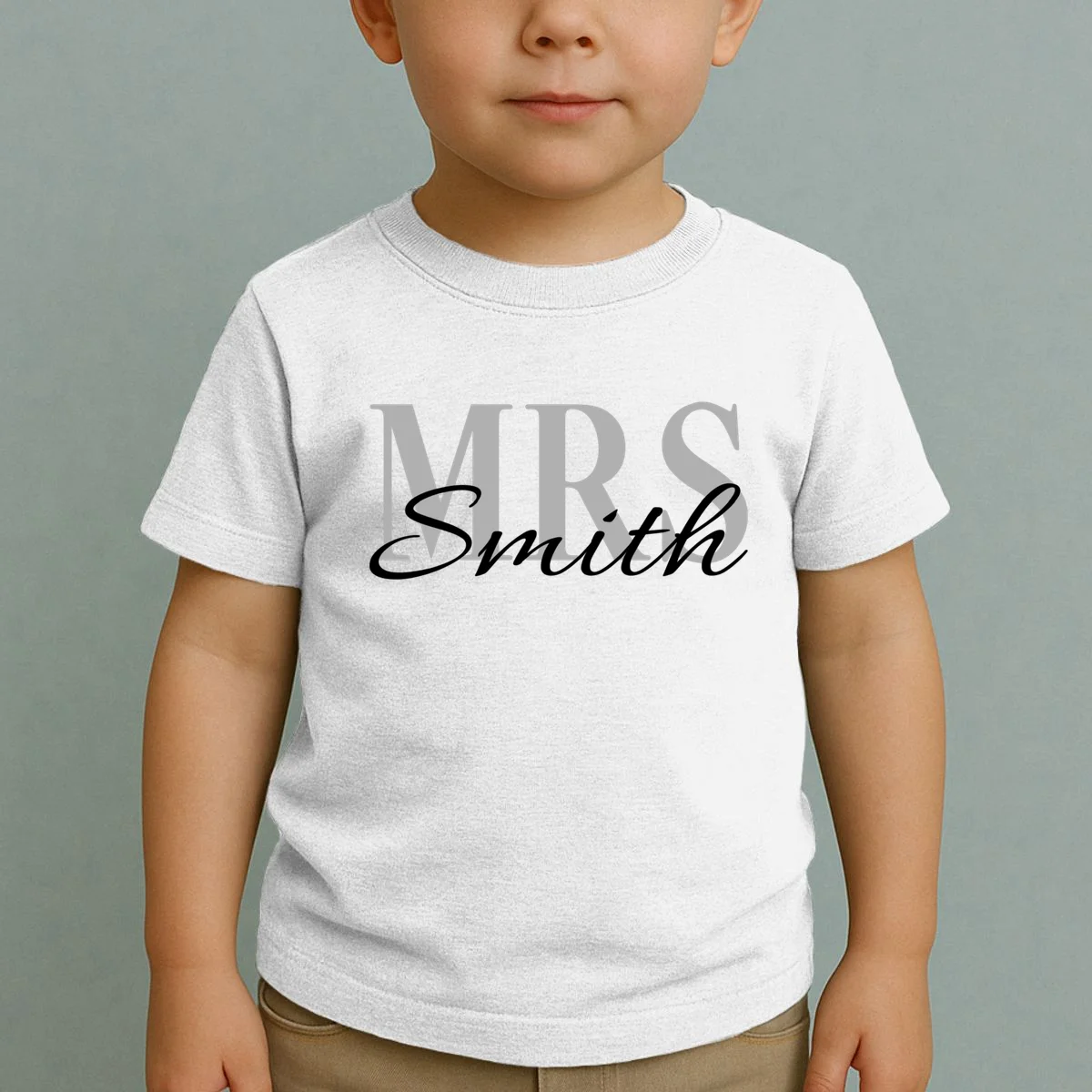 Custom Mrs Last Name Wedding Gift Toddler T-Shirt - Front 1