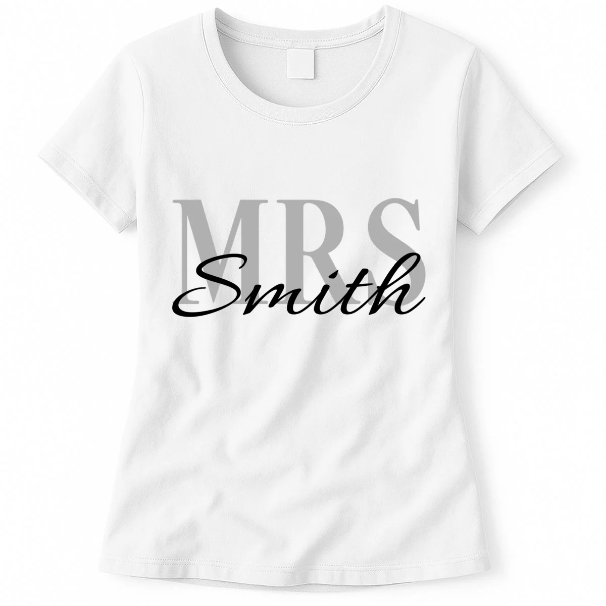 Custom Mrs Last Name Wedding Gift Women's T-Shirt - Front