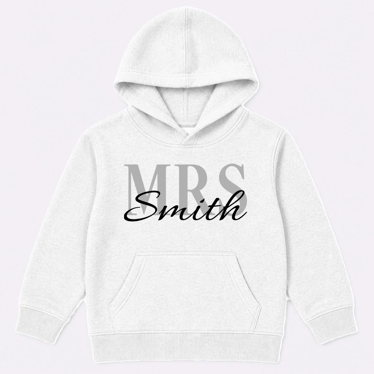 Custom Mrs Last Name Wedding Gift Kids Hoodie - Front