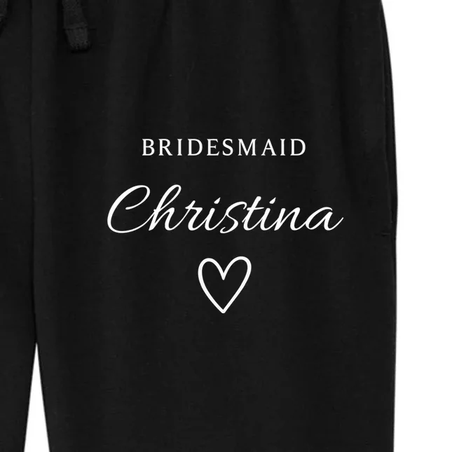 Custom Name Bridesmaids Gift Women's Fleece Sweatpants - Front - Close-up