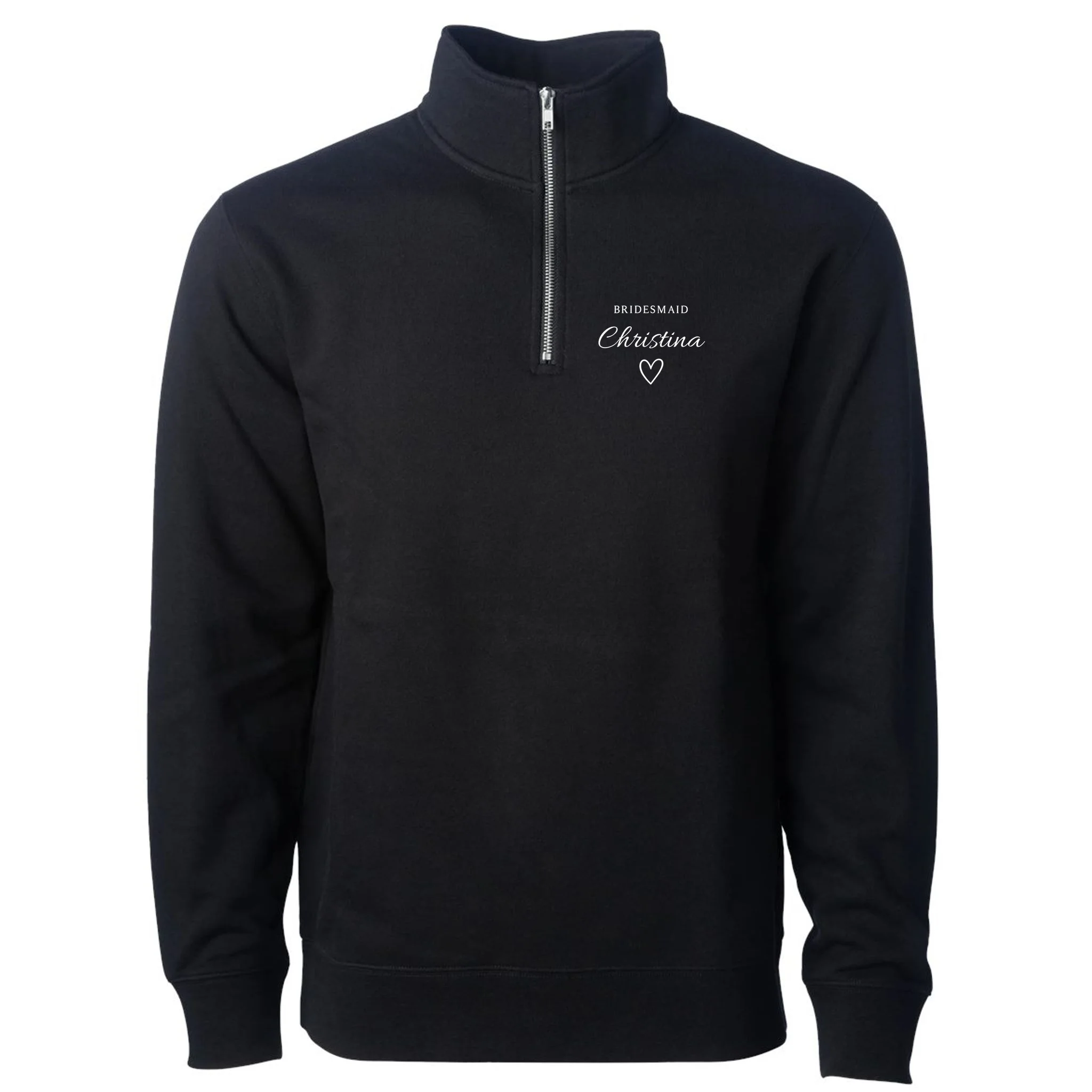 Custom Name Bridesmaids Gift Men's Pullover Quarter Zip - Front