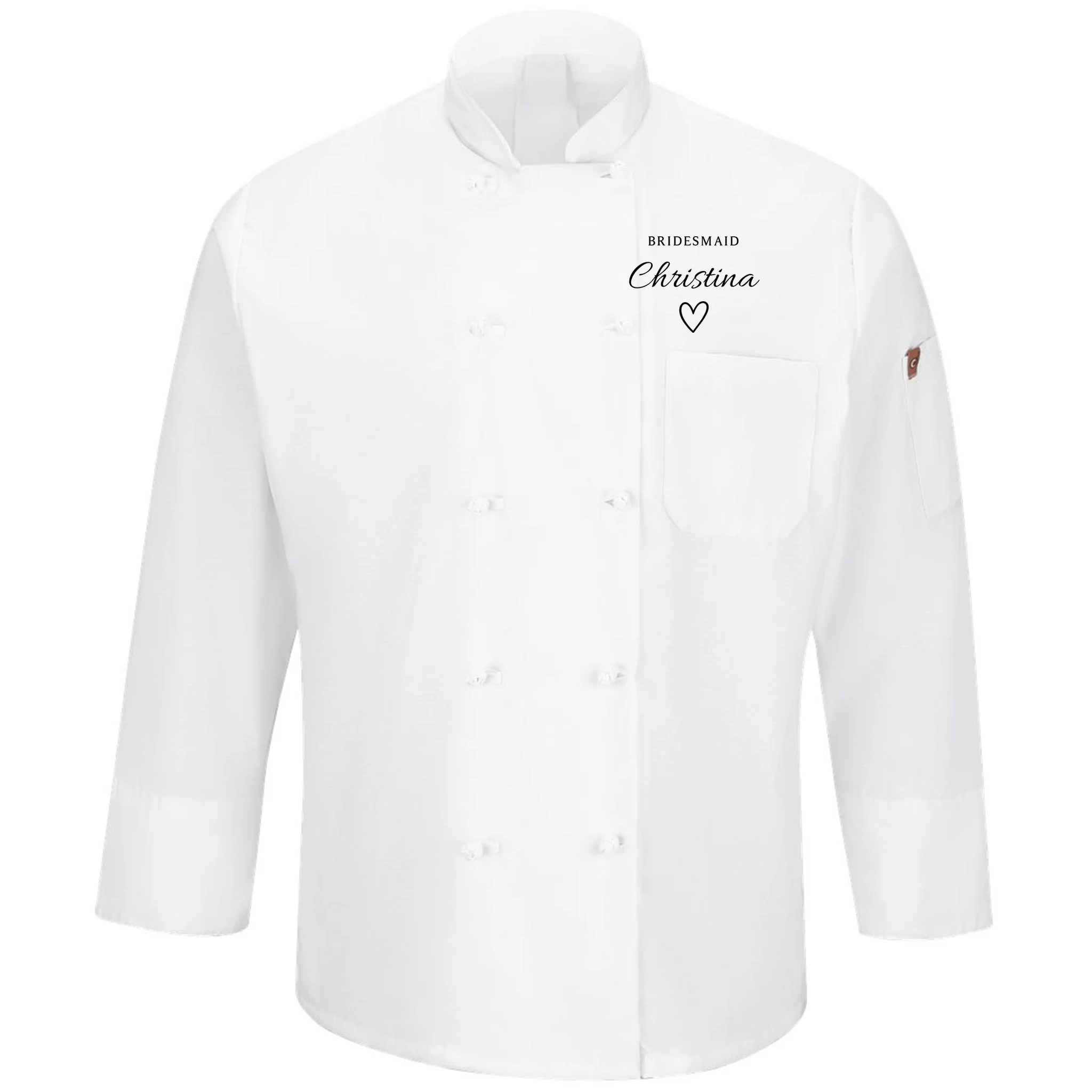 Custom Name Bridesmaids Gift Men's Chef Coat - Front