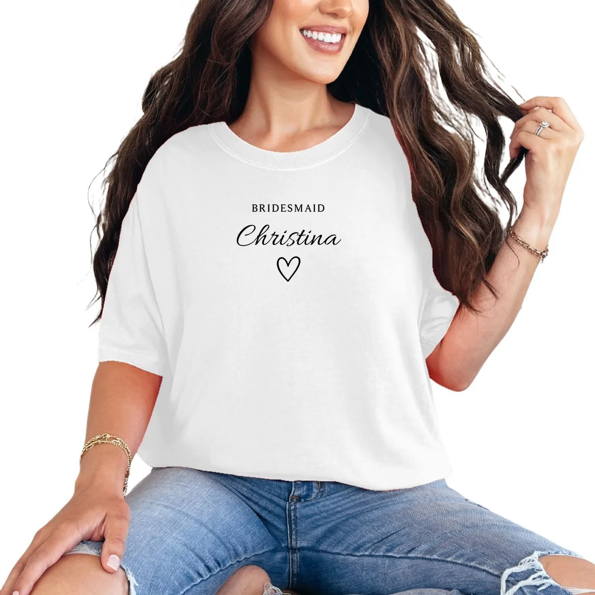 Custom Name Bridesmaids Gift T-Shirt - Front