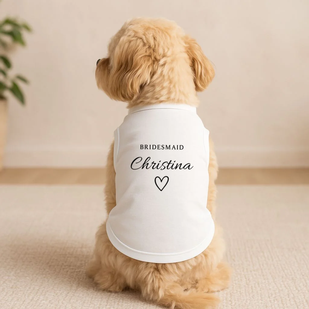 Custom Name Bridesmaids Gift Doggie Tank - Front 1