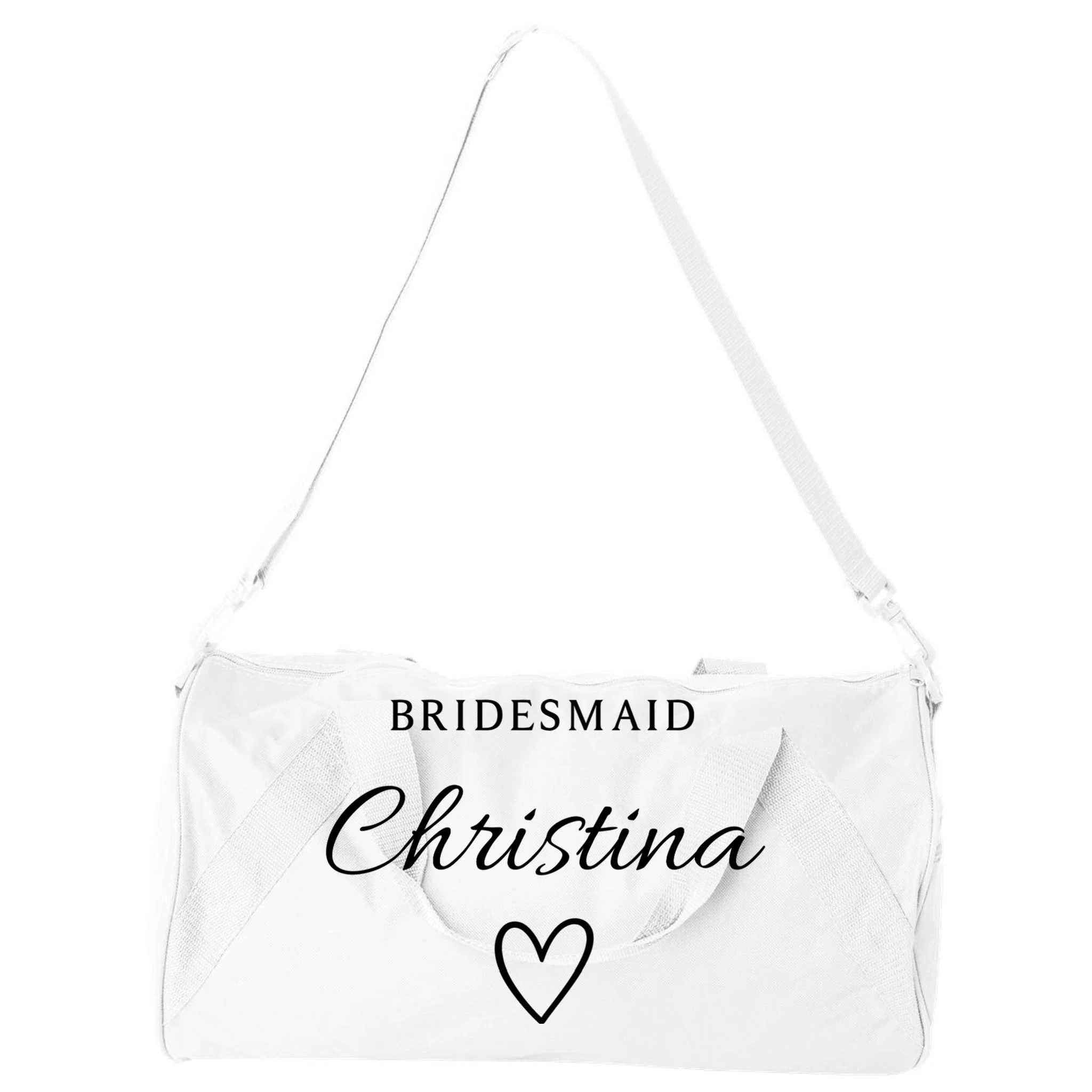 Custom Name Bridesmaids Gift Duffel Bag - Front
