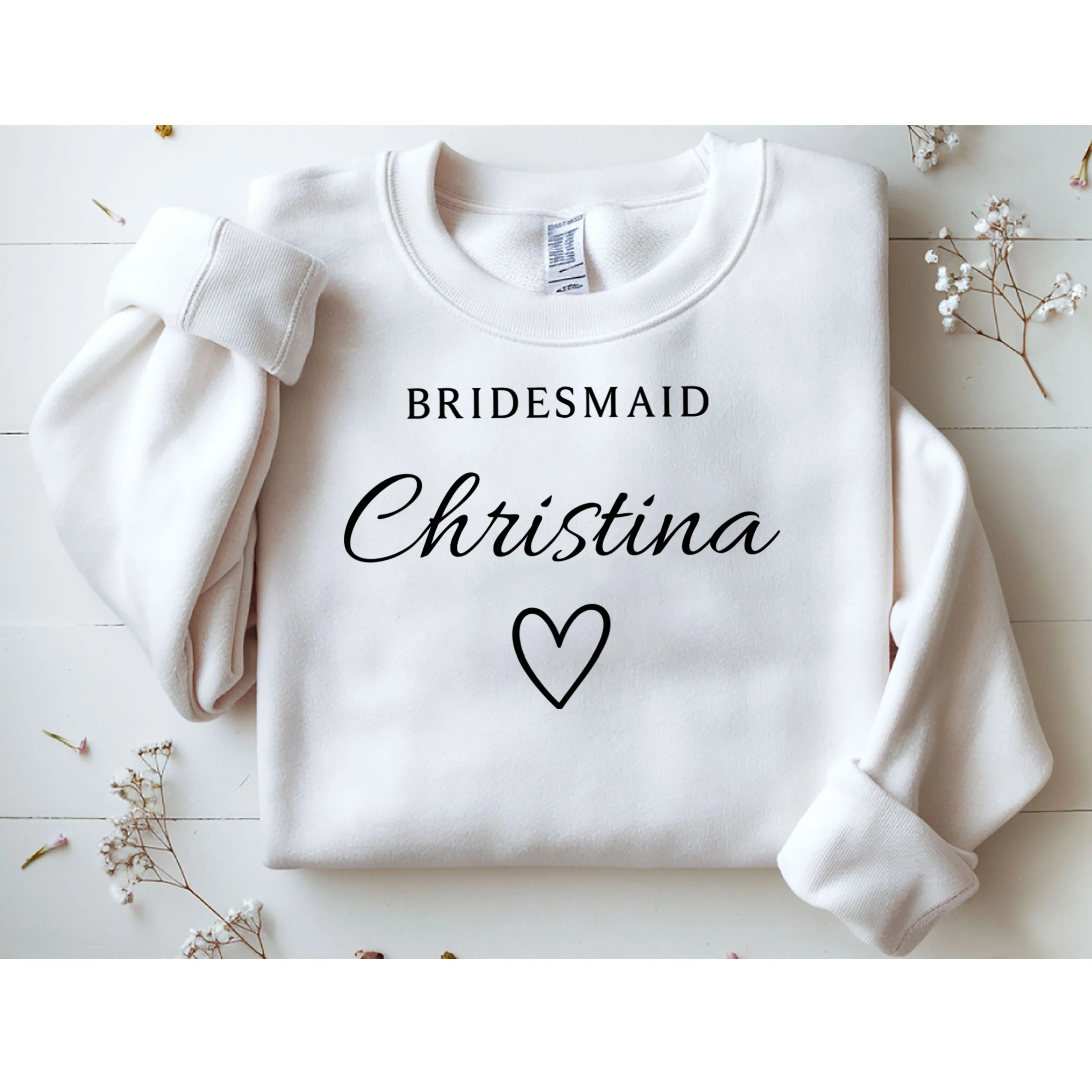 Custom Name Bridesmaids Gift Sweatshirt - Front 1