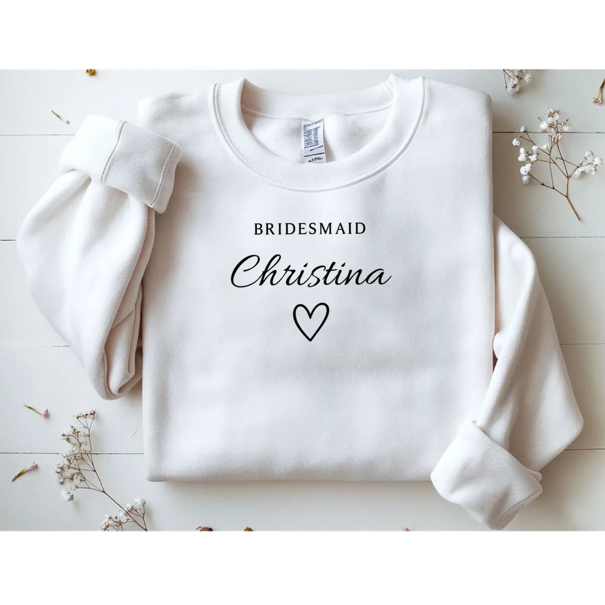 Custom Name Bridesmaids Gift Sweatshirt - Front 1