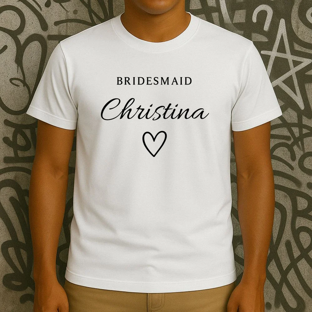 Custom Name Bridesmaids Gift T-Shirt - Front 3