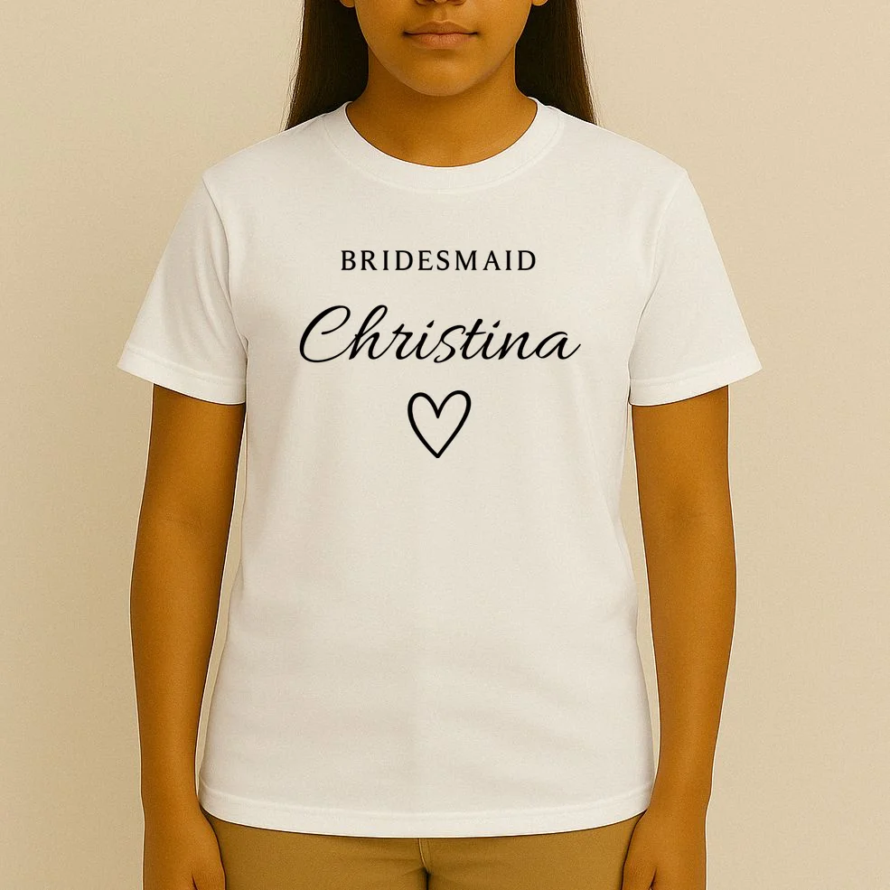 Custom Name Bridesmaids Gift T-Shirt - Front 4