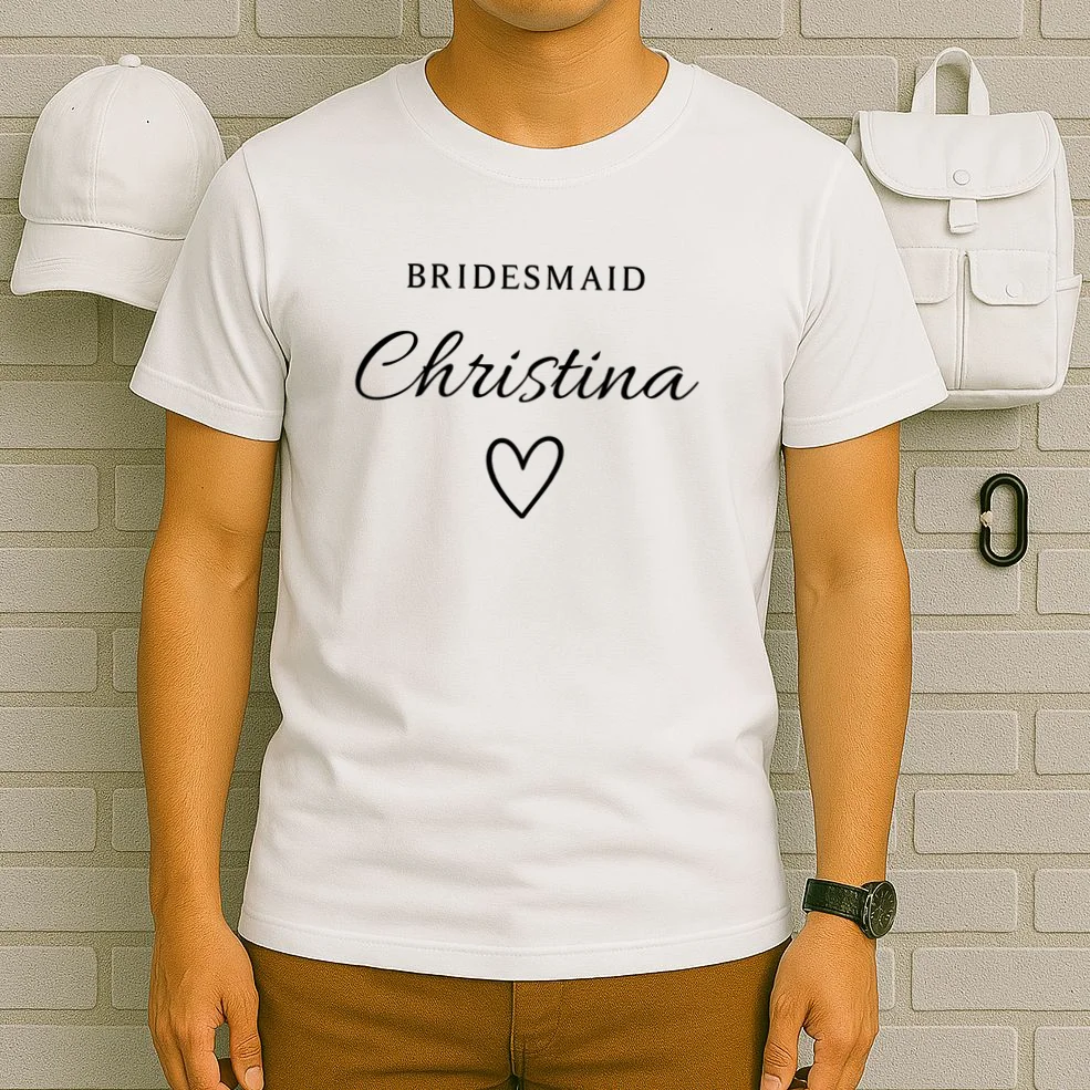 Custom Name Bridesmaids Gift T-Shirt - Front 6