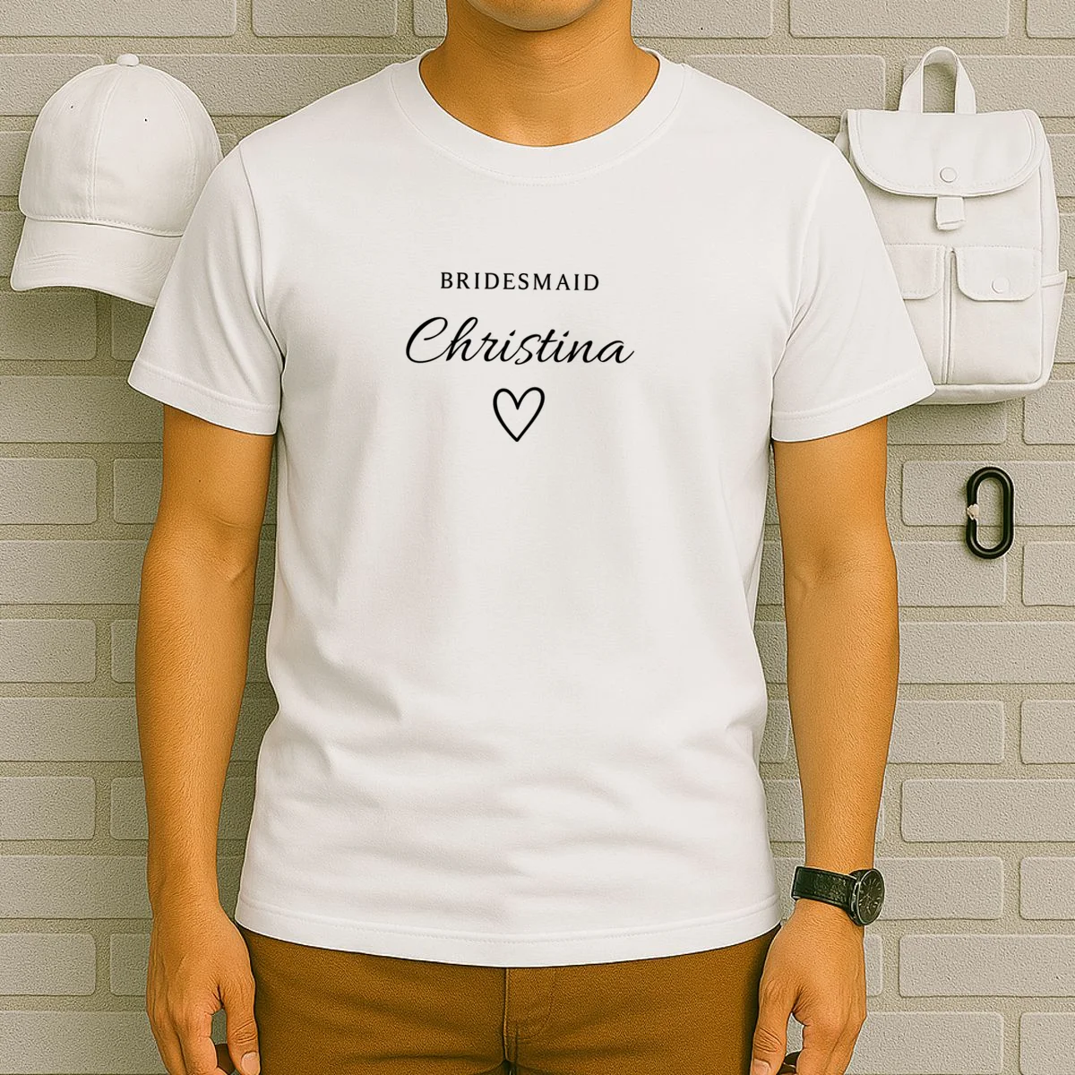 Custom Name Bridesmaids Gift T-Shirt - Front 6
