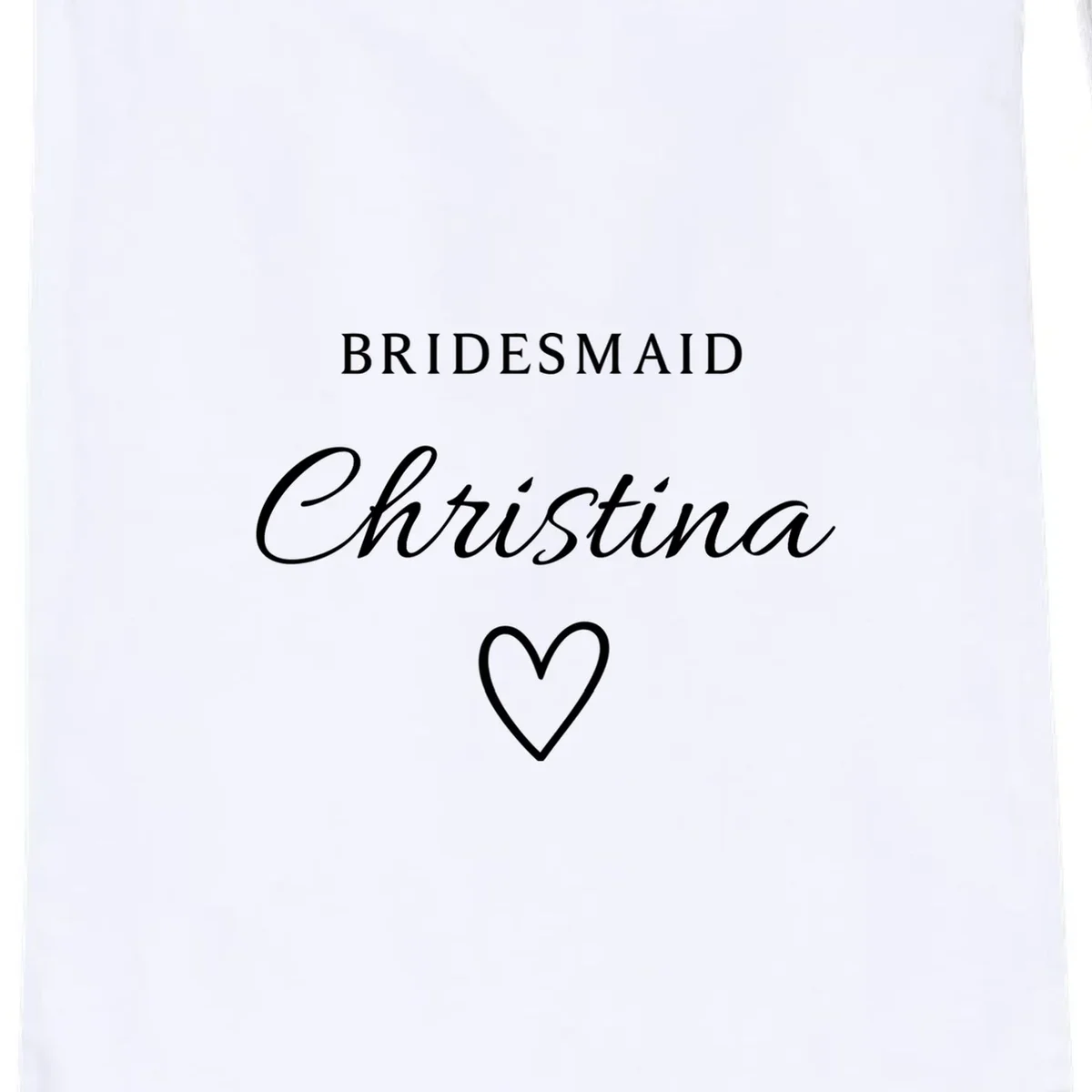 Custom Name Bridesmaids Gift Drawstring Bag - Front - Close-up