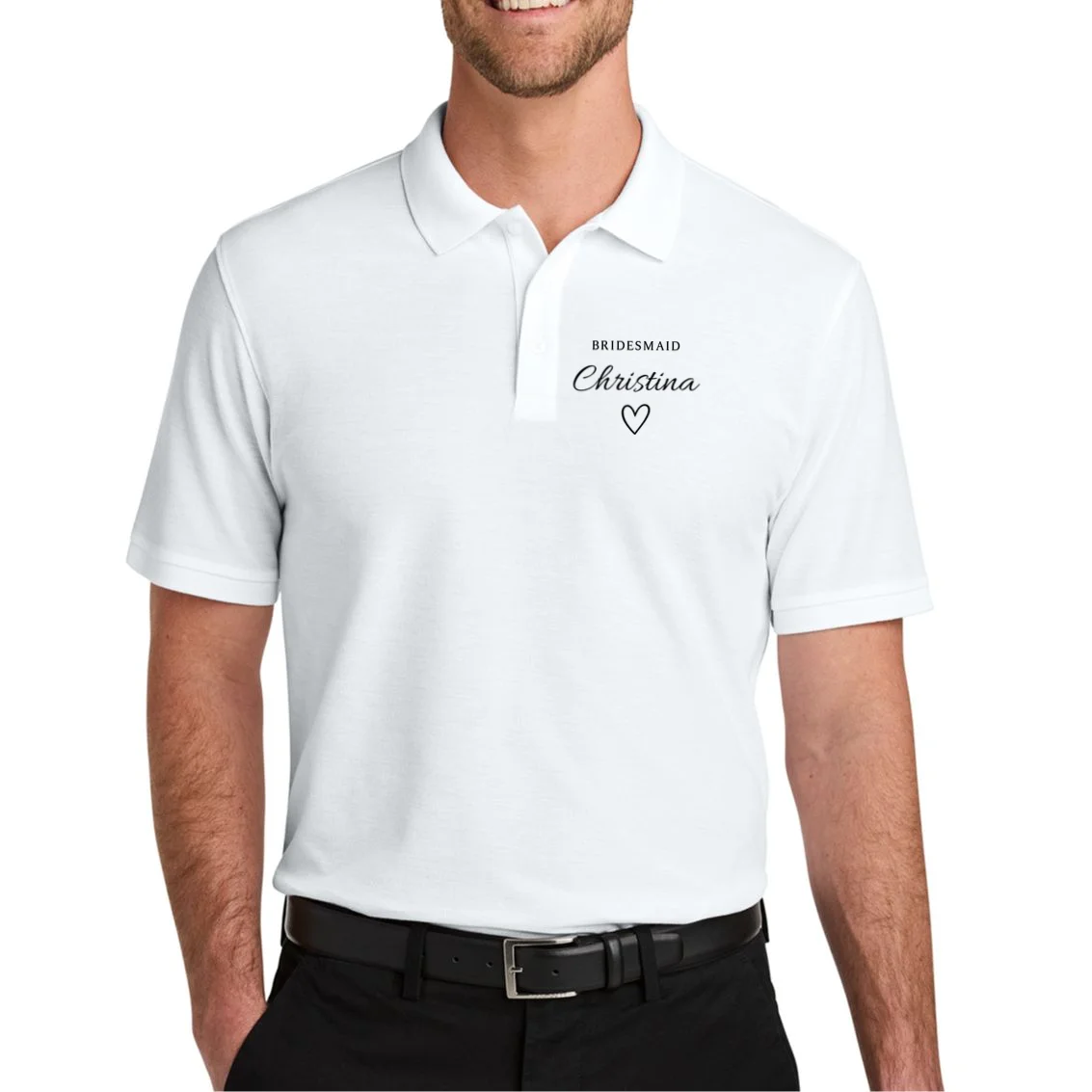 Custom Name Bridesmaids Gift Men's Polo - Front 1