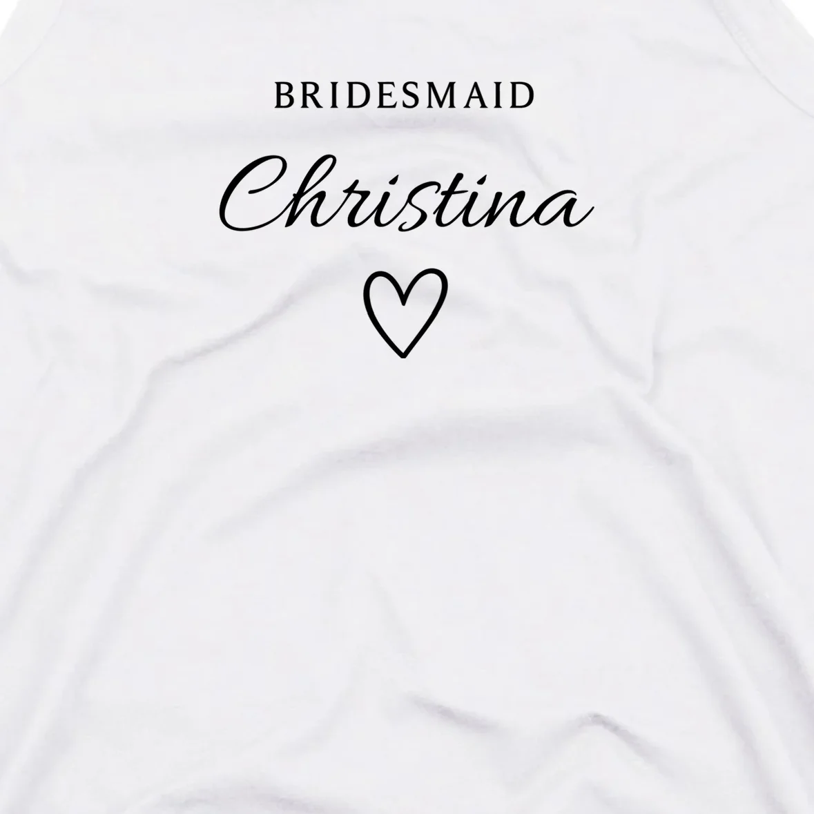 Custom Name Bridesmaids Gift Tank Top - Front - Close-up