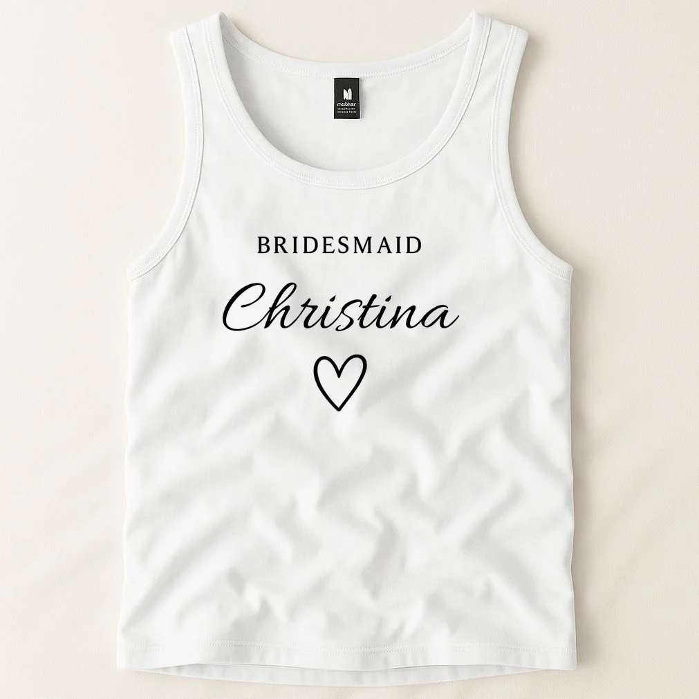 Custom Name Bridesmaids Gift Tank Top - Front 1
