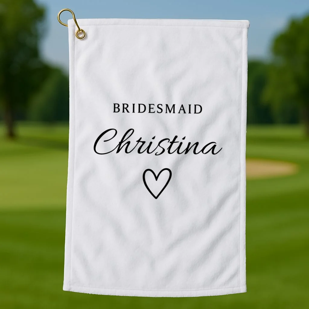 Custom Name Bridesmaids Gift Golf Towel - Front 1