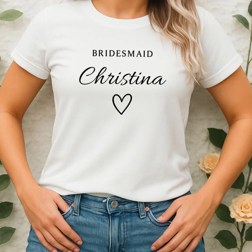 Custom Name Bridesmaids Gift Women's T-Shirt - Front 1